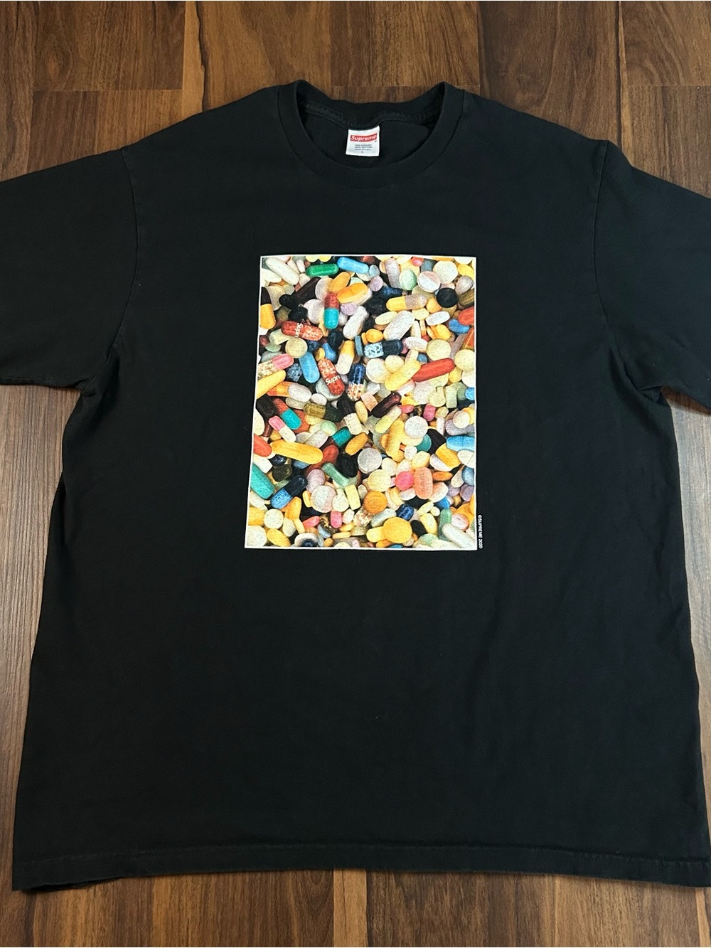 Supreme 2020 Pills Tee in black size large.